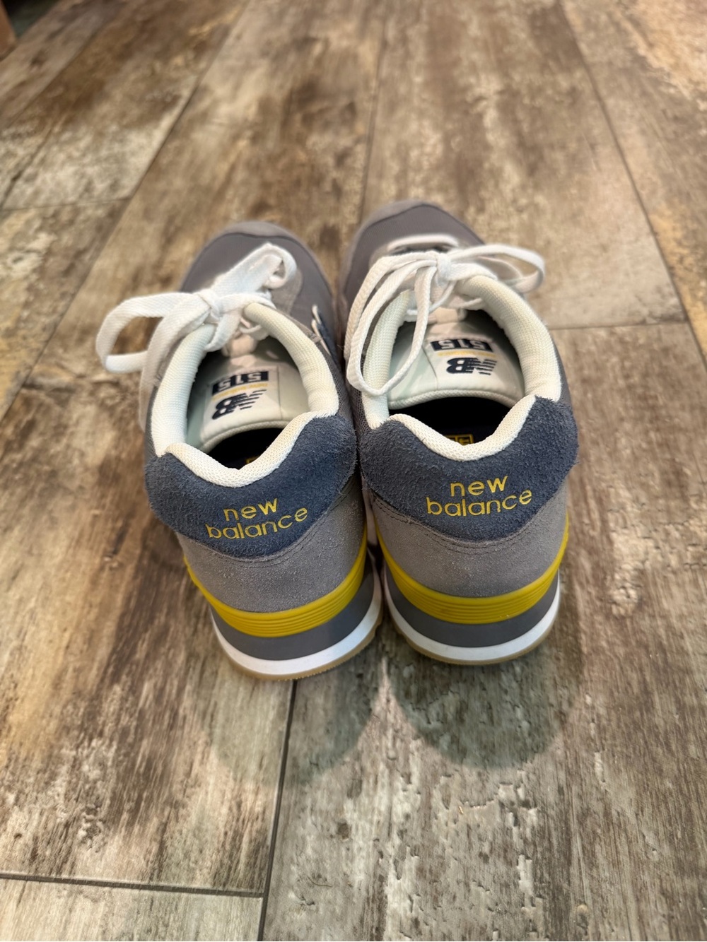 New Balance Gray, Navy and Yellow Casual Sneakers MENS - Picture 3 of 6